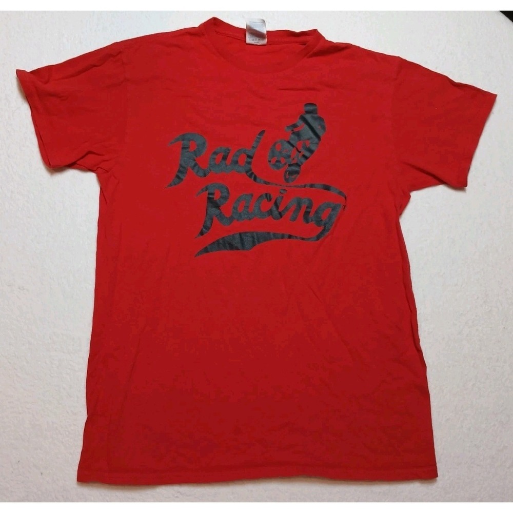 VINTAGE 2000s RAD RACING LOGO T SHIRT LARGE BMX BIKE Delta Pro Weight Medium RED